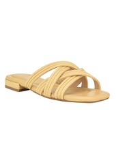 Calvin Klein Women's Trivy Strappy Square Toe Dress Sandals - Light Natural- Manmade