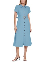 Calvin Klein Women's Tulip-Sleeve Midi Shirtdress - Bayou