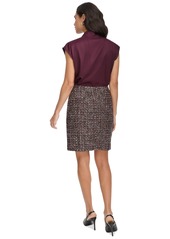 Calvin Klein Women's Tweed Mini Pencil Skirt - Blck Multi