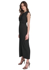Calvin Klein Women's Twist-Front Flare-Leg Jumpsuit - Black