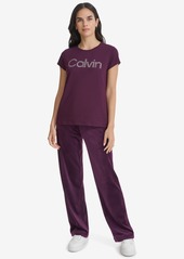 Calvin Klein Women's Velour Wide-Leg Pants - Cafe Ole