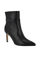 Calvin Klein Women's Vivera Pointy Toe Stiletto Heel Dress Booties - Black Snake