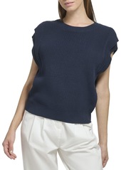Calvin Klein Women's Warm Shoulder Detail Sleeveless Cropped Sweater