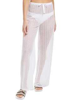 Calvin Klein Women's Wide-Leg Beach Cover-Up Pants - Soft White