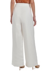 Calvin Klein Women's Wide-Leg Linen-Blend Pants - Cream