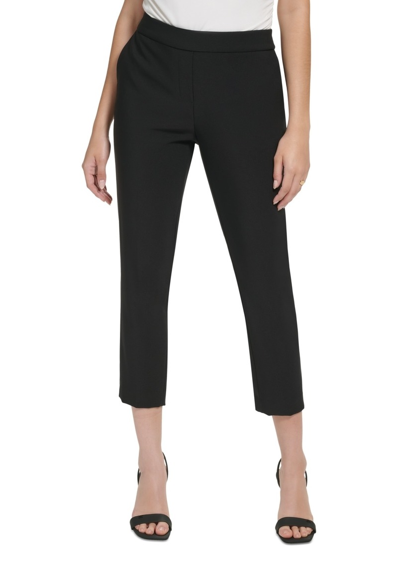 Calvin Klein Women's X-Fit Cropped Slim Leg Pants - Black