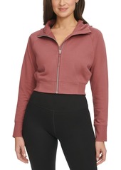 Calvin Klein Women's Zippered Cropped Hoodie - Sedona