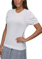 Calvin Klein X-Fit Puff-Sleeve Sweater Top
