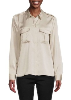 Calvin Klein Cargo Pocket Satin Button Down Shirt