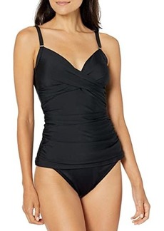 Calvin Klein Women's Standard Tankini Swimsuit with Adjustable Straps and Tummy Control