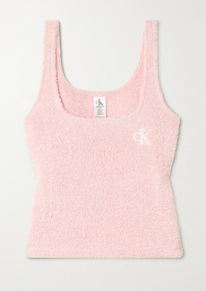 Calvin Klein Ck One Cropped Embroidered Terry Tank
