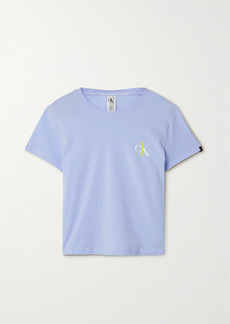 Calvin Klein Ck One Printed Stretch-cotton Jersey T-shirt