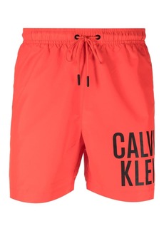 Calvin Klein contrasting logo-print swim shorts