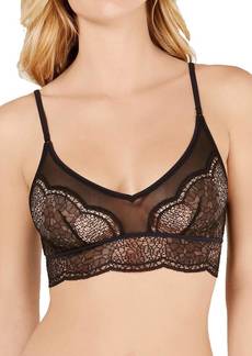Calvin Klein Crackled Lace Triangle Bralette In Black