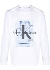 Calvin Klein disrupted logo long-sleeve top