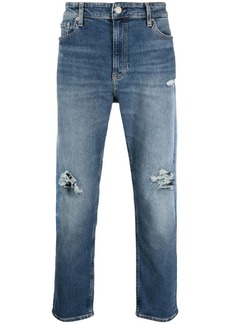 Calvin Klein distressed-effect straight-leg jeans
