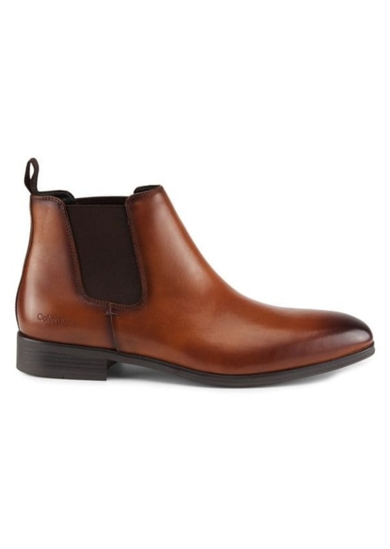 Calvin Klein Donto Burnished Leather Chelsea Boots