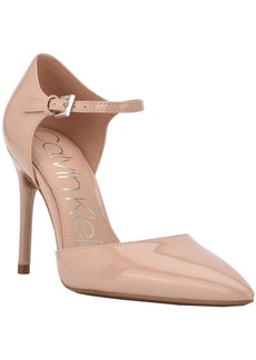 Calvin Klein Dressa Womens Patent Ankle Strap D'Orsay Heels
