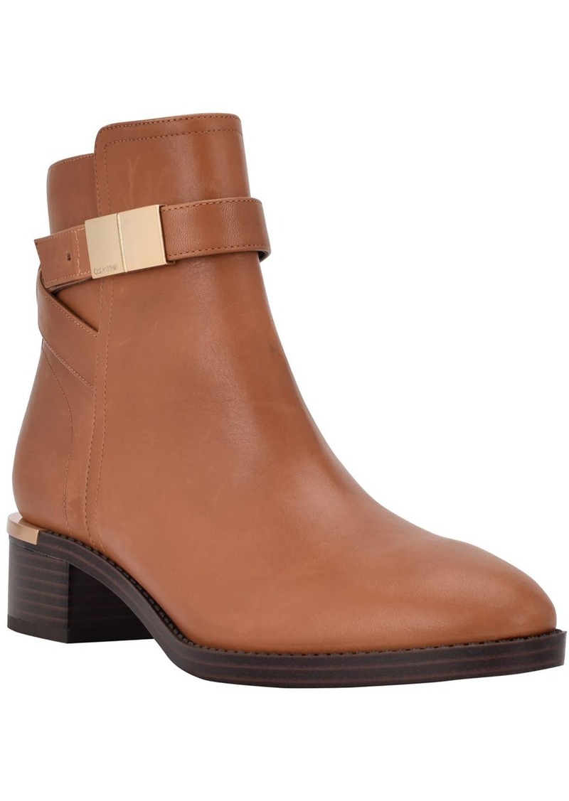 Calvin Klein Dwayne Womens Leather Ankle Booties