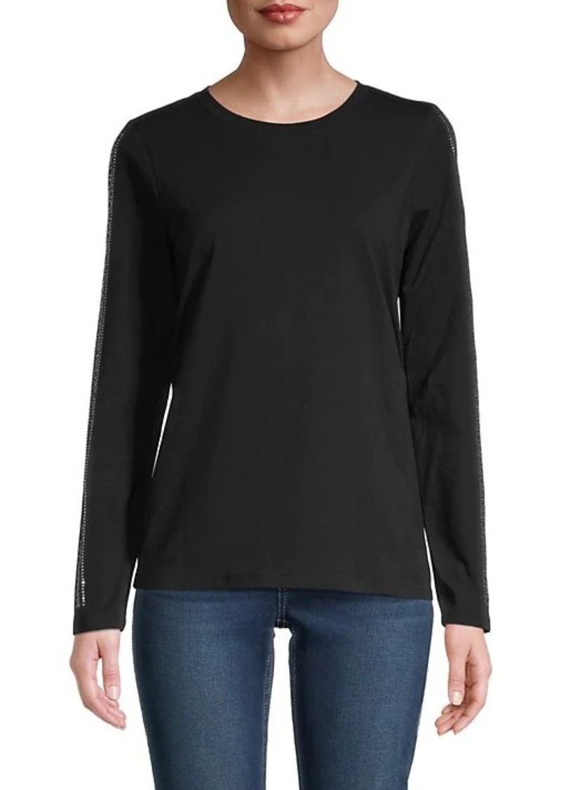Calvin Klein Embellished Sleeve T-Shirt