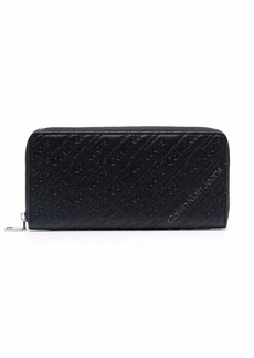 Calvin Klein embossed logo zip around wallet