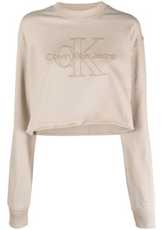 Calvin Klein embroidered-logo cotton sweatshirt