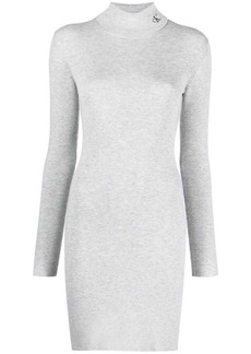 Calvin Klein embroidered-logo roll neck dress