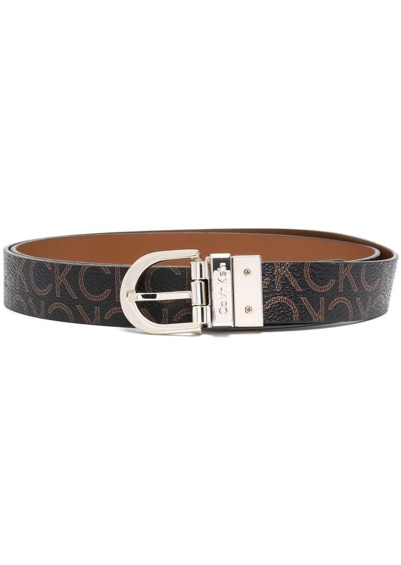 Calvin Klein engraved-logo buckle belt