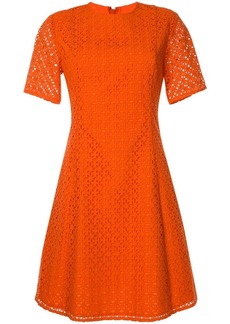 Calvin Klein eyelet detail flared dress