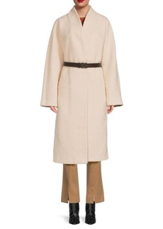 Calvin Klein Faux Fur Belted Longline Coat