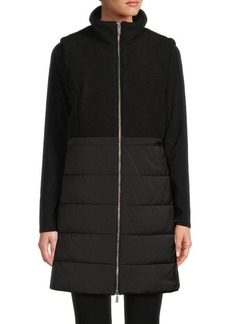 Calvin Klein Faux Fur Quilted Longline Zip Vest