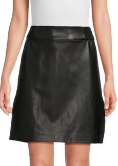 Calvin Klein Faux Leather A Line Skirt