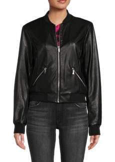 Calvin Klein ​Faux Leather Bomber Jacket