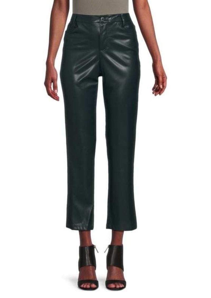 Calvin Klein Faux Leather Cropped Pants