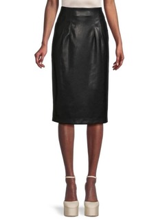Calvin Klein ​Faux Leather Midi Skirt