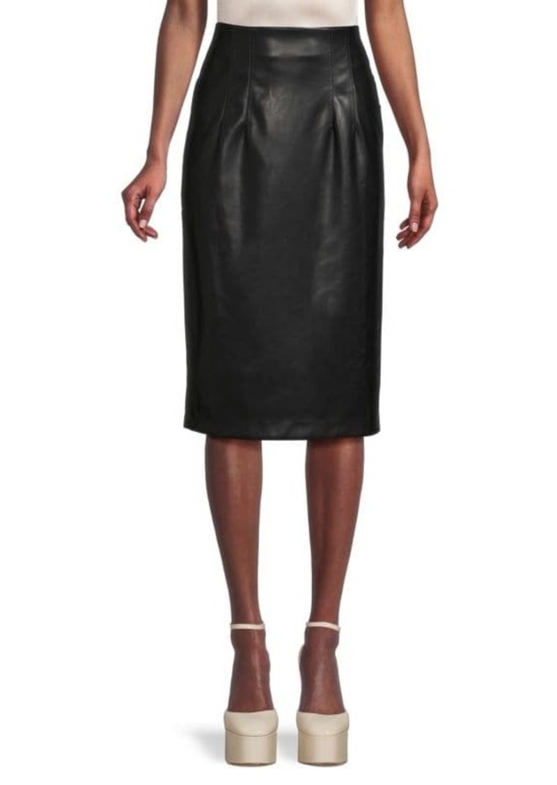 Calvin Klein ​Faux Leather Midi Skirt