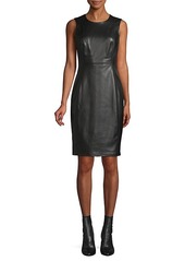 calvin klein leather sheath dress