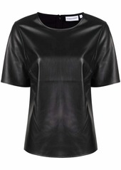Calvin Klein faux-leather short-sleeve T-shirt