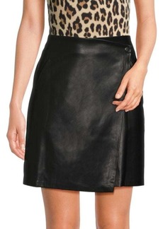 Calvin Klein Faux Leather Wrap Skirt