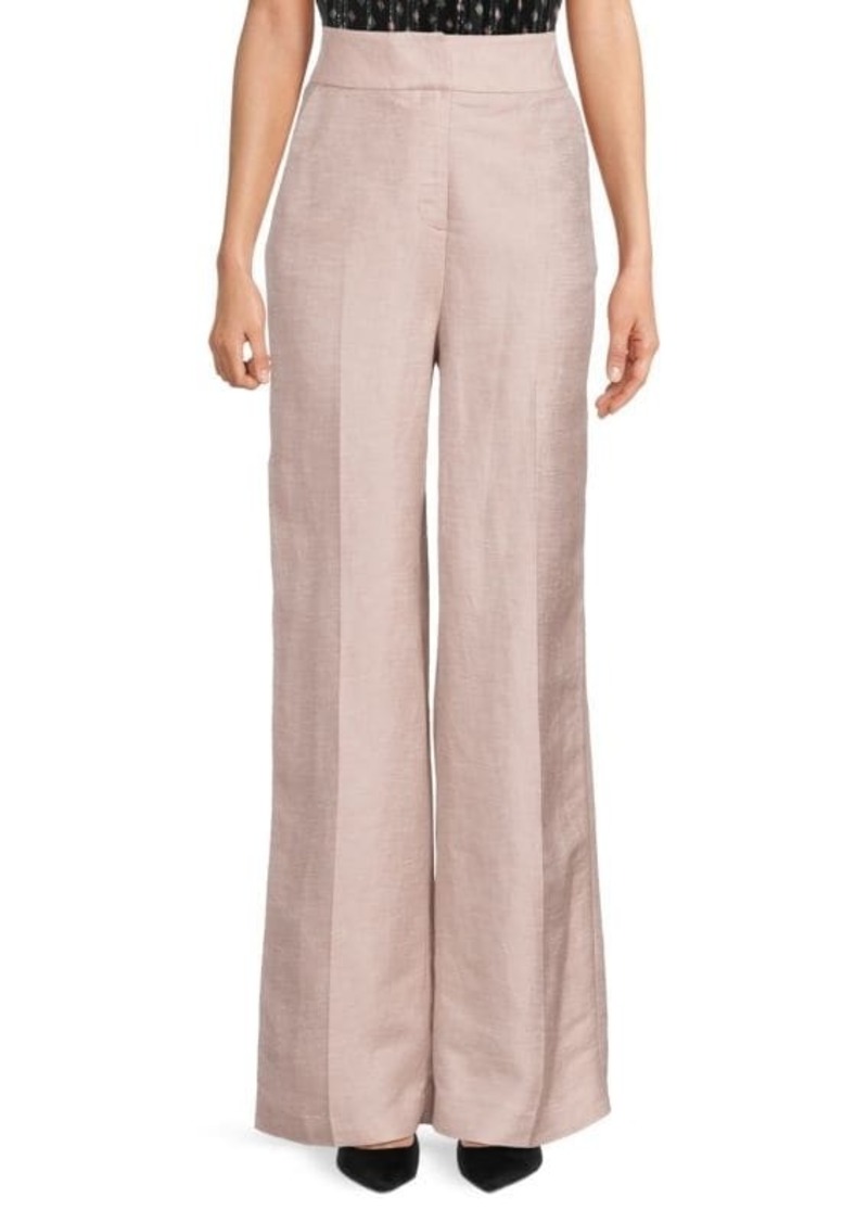 Calvin Klein Flat Front Linen Blend Pants