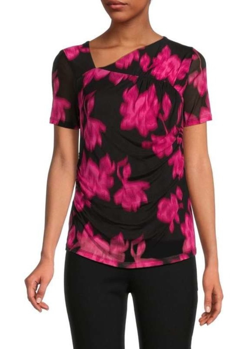 Calvin Klein Floral Asymmetric Top