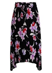 Calvin Klein Floral Pleated Drawstring Skirt