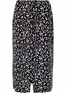 Calvin Klein floral-print button-up straight skirt