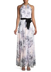 Calvin Klein ​Floral-Print Halter Gown