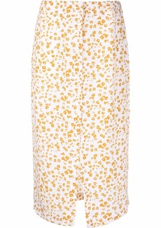 Calvin Klein floral-print straight skirt