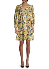 Calvin Klein Floral Puff-Sleeve Dress