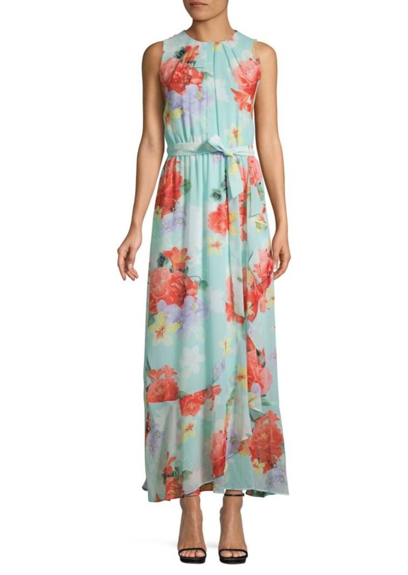 calvin klein floral long dress