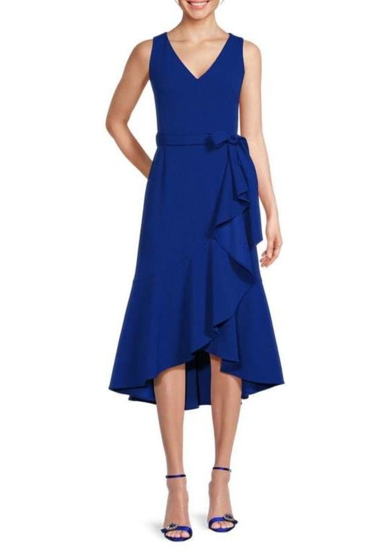 Calvin Klein Asymmetric Belted Midi Dress