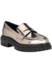 Calvin Klein Grant Womens Patent Metallic Loafers