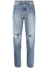 Calvin Klein high rise distressed cropped jeans